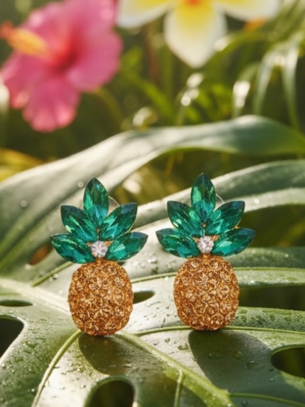 Pineapple Crystal Earrings